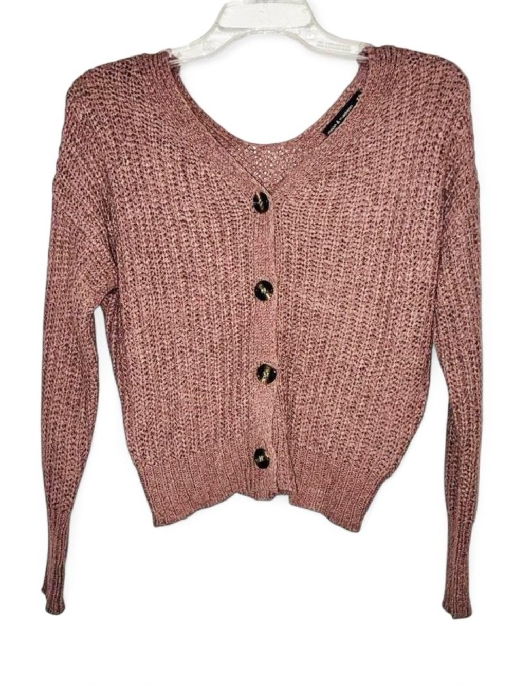 Moon & Madison Mauve Button-Up Cardigan